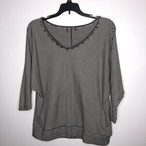 Jersey Blouse L Beaded Neckline V Neck Dolman Slv